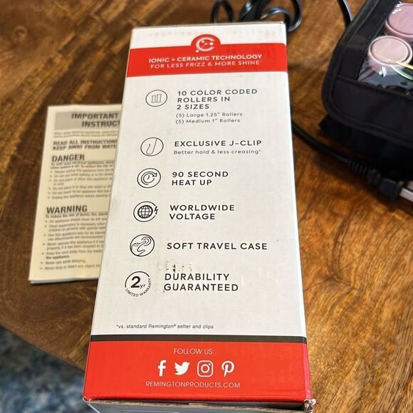 Remington H-1015 Compact Ceramic Ionic Hot Rollers Curlers Compact Travel Set UC - Picture 5 of 7